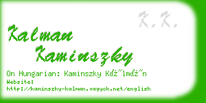 kalman kaminszky business card